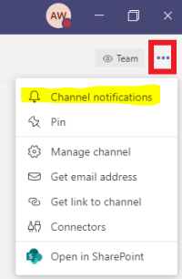 Activer notifications Microsoft Teams