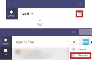 Filtres Microsoft Teams