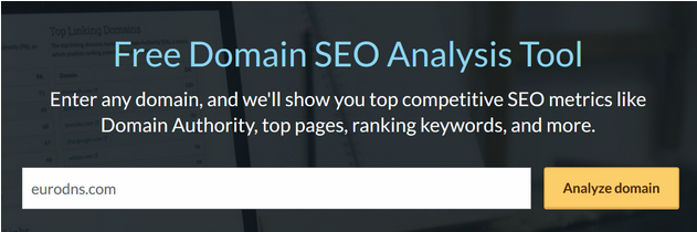 Free domain analysis tool Moz