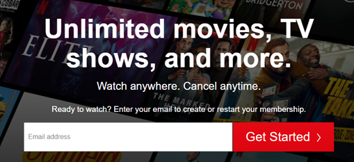 Netflix homepage