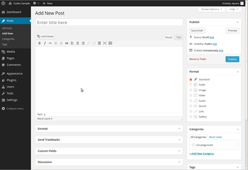 WordPress editor WordPress editor